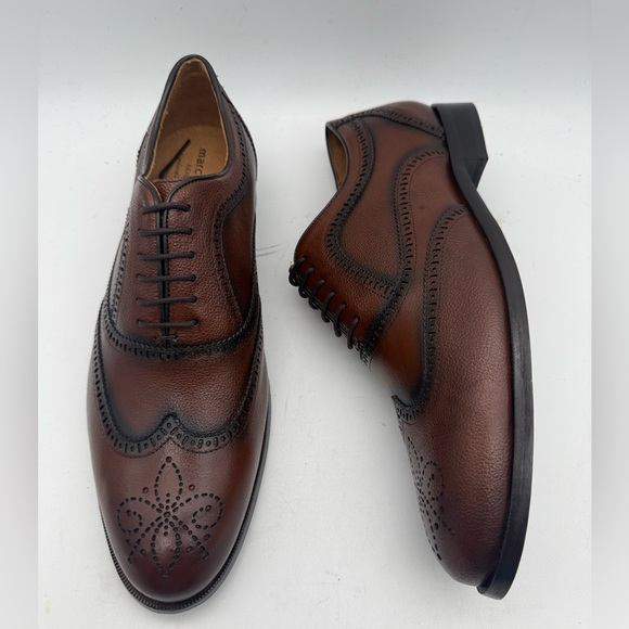 BRAND NEW Marc Joseph New York Madison Cognac Grainy Leather Wingtips Size 10 US